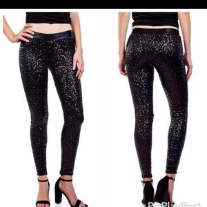 Tipsy Elves Black Sequin Leggings